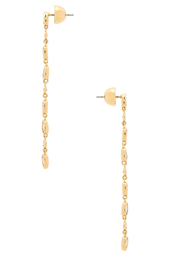 view 2 of 2 Linear Shine Drop Earrings in Clear Crystal