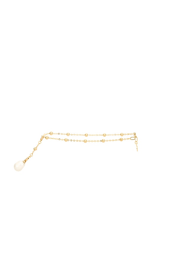 view 2 of 3 Elegant Dangle Chain Anklet in Clear Crystal & Gold