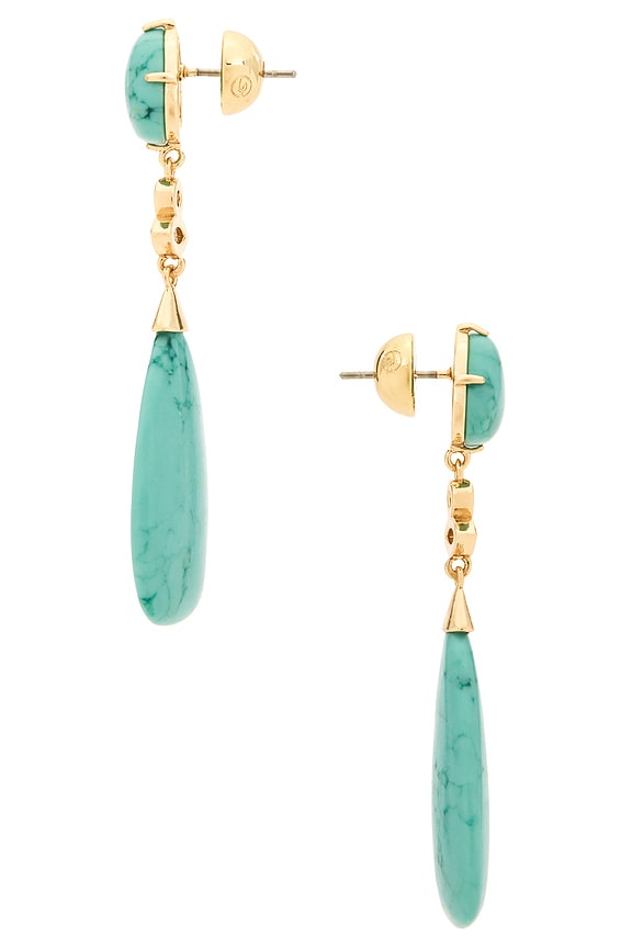 view 2 of 2 Statement Drop Earrings in Turquoise & Gold