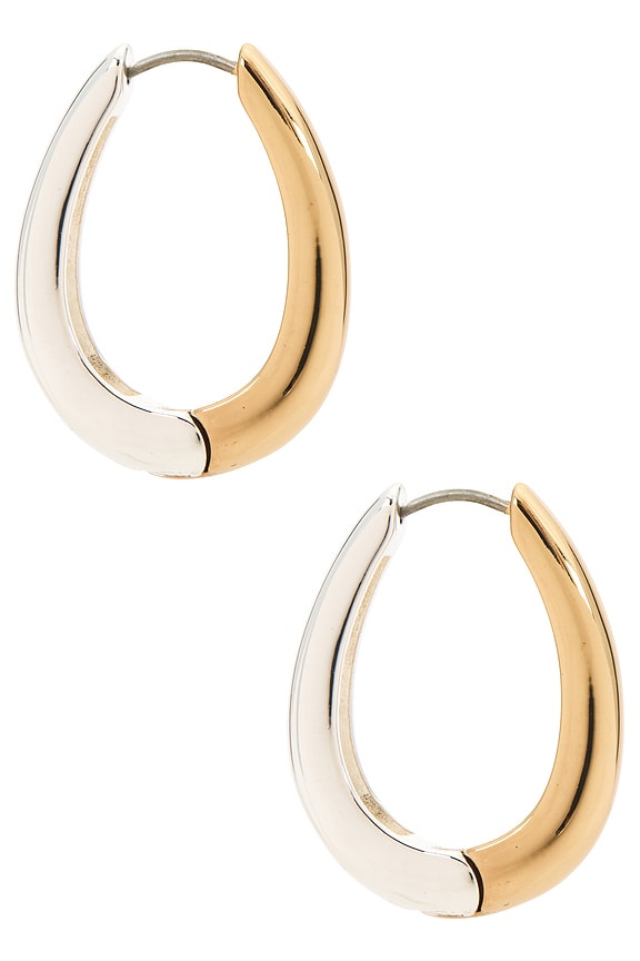 view 2 of 3 Metallic Mix Medium Hoop Earrings in Gold & Silver