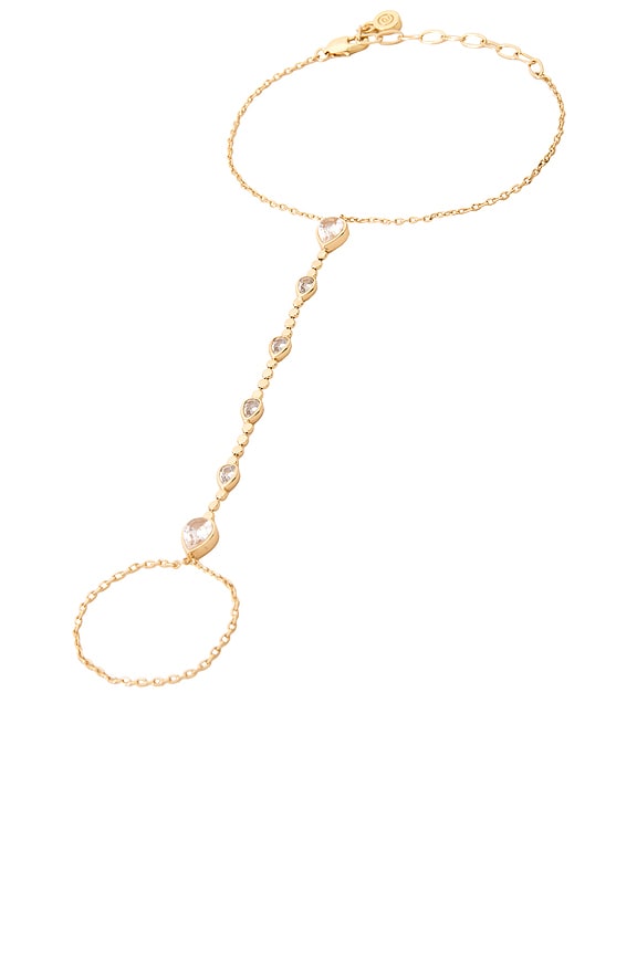 view 1 of 2 Liquid Metal Hand Chain in Clear Crystal & Gold