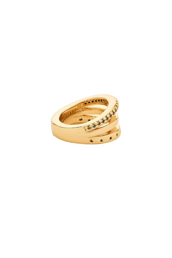 view 2 of 3 Elegance Band Ring in Clear Crystal & Gold