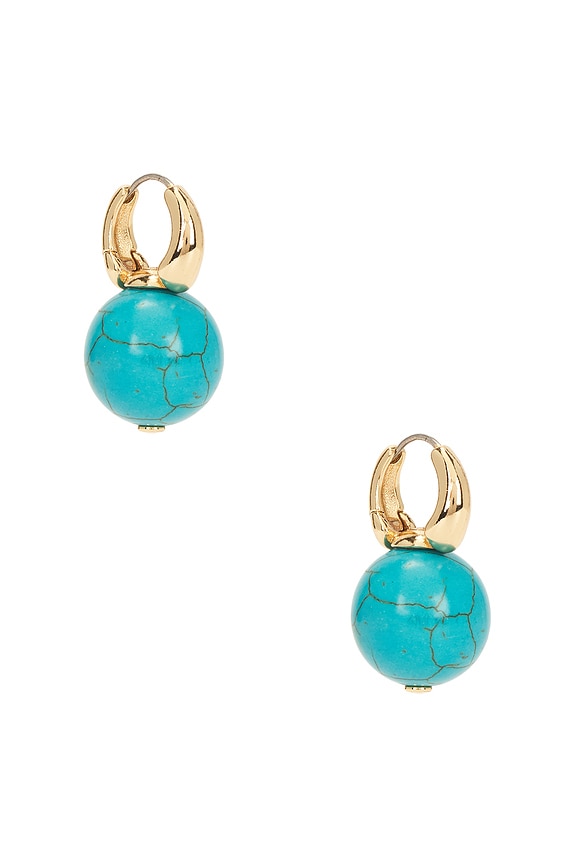 view 1 of 3 Turquoise Escape Earrings in Gold