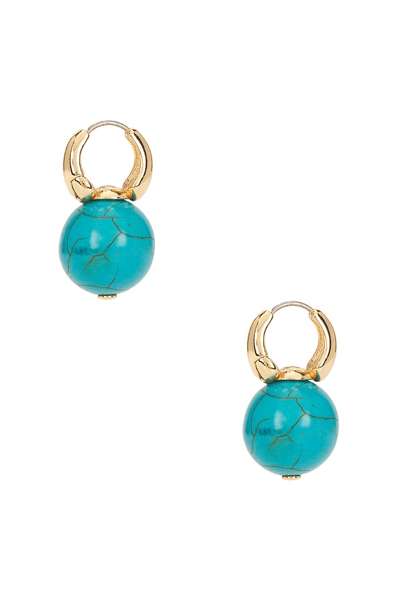 view 2 of 3 Turquoise Escape Earrings in Gold