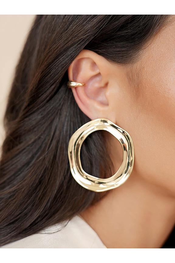 view 2 of 2 Open Circle Earrings in Gold