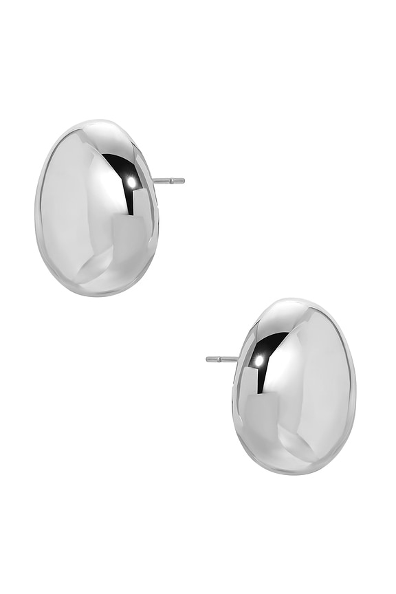 view 2 of 2 Polished Pebble Stud Earrings in Silver