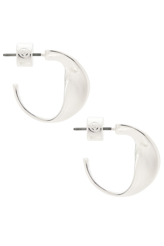 view 2 of 3 Heirloom Twist Small Hoop Earrings in Silver