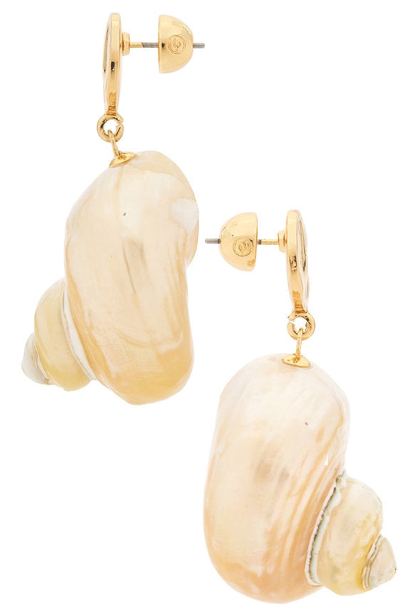 view 2 of 2 Sunken Treasure Shell Drop Earrings in Gold