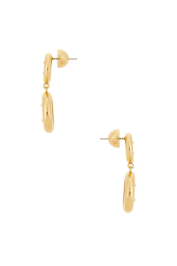 view 2 of 2 Gypsy-set Crystal Earrings in Green & Gold