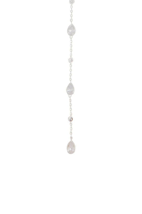 view 2 of 3 Marquise Crystal Lariat Necklace in Silver