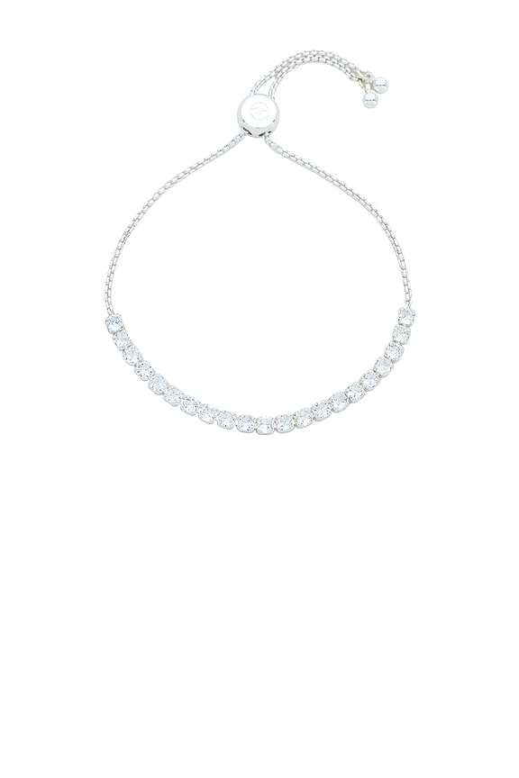 view 2 of 3 Adjustable Dainty Crystal Bracelet in Silver