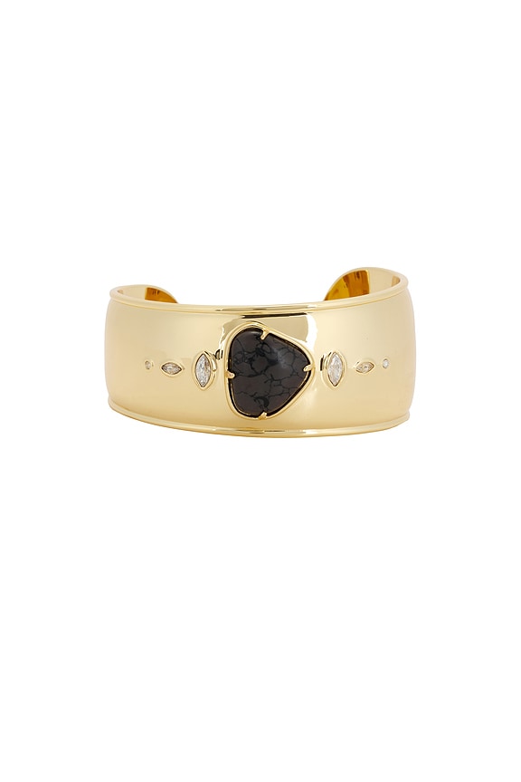 view 2 of 3 Midnight Solstice Thick Cuff Bracelet in Black & Gold