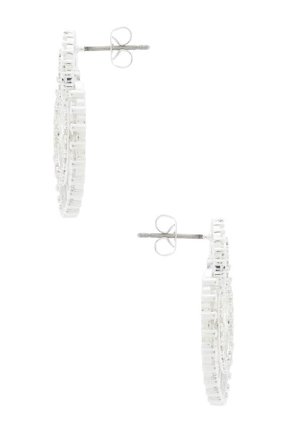 view 2 of 2 Rotating Circles Crystal Earrings in Silver