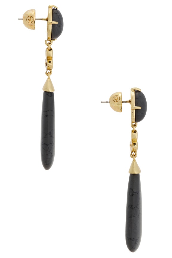 view 2 of 2 PENDIENTES LARGOS MIDNIGHT in Black & Gold