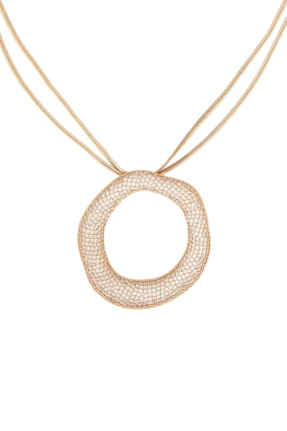 view 2 of 3 Open Circle Pave Necklace in Clear Crystal & Gold
