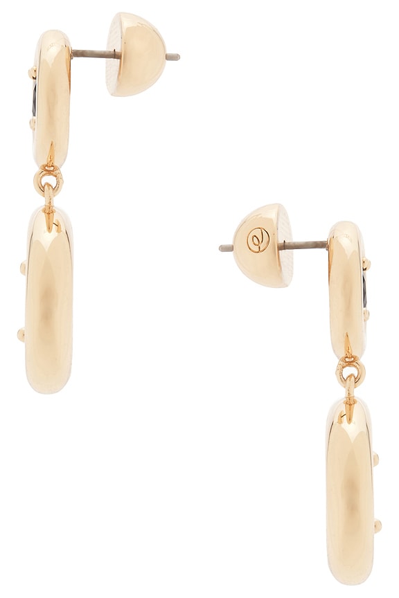 view 2 of 2 PENDIENTES LARGOS GYPSY-SET CRYSTAL in Black Stone & Gold