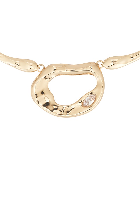 view 2 of 3 COLLAR COLGANTE MOLTEN MARQUISE NECKLACE in Clear Crystral & Gold