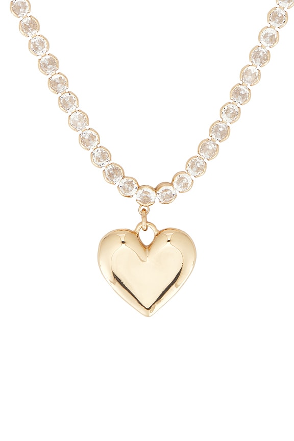 view 2 of 3 Luminous Love Tennis Necklace in Clear Crystal & Gold