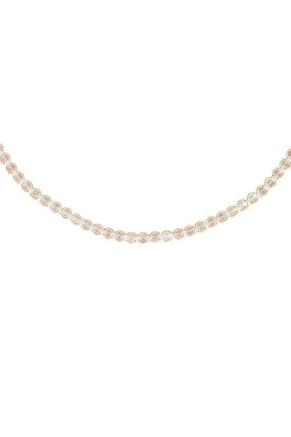 view 2 of 3 Simple Sparkline Necklace in Clear Crystal & Gold