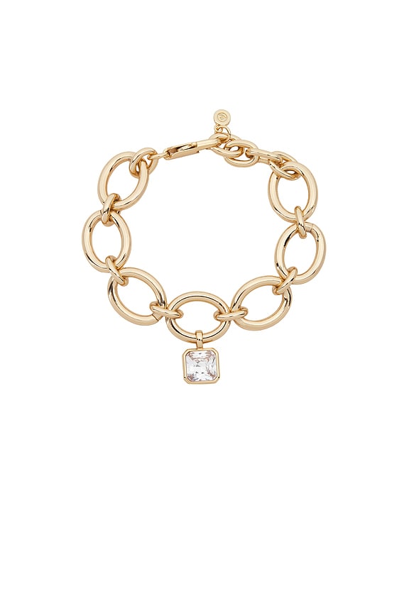 view 2 of 3 Radiant Gem Bracelet in Clear Crystal & Gold