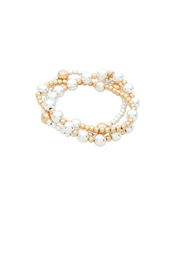 view 1 of 6 LOT DE BRACELETS MIXED METAL BUBBLE LINE in Gold & Silver