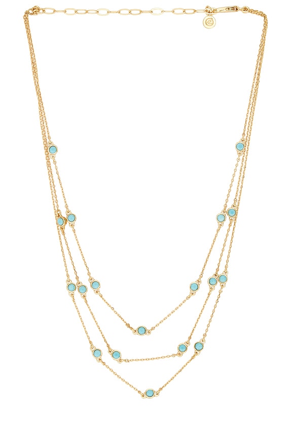 view 1 of 3 COLLAR SUPERPUESTO CRYSTAL DOT in Turquoise & Gold
