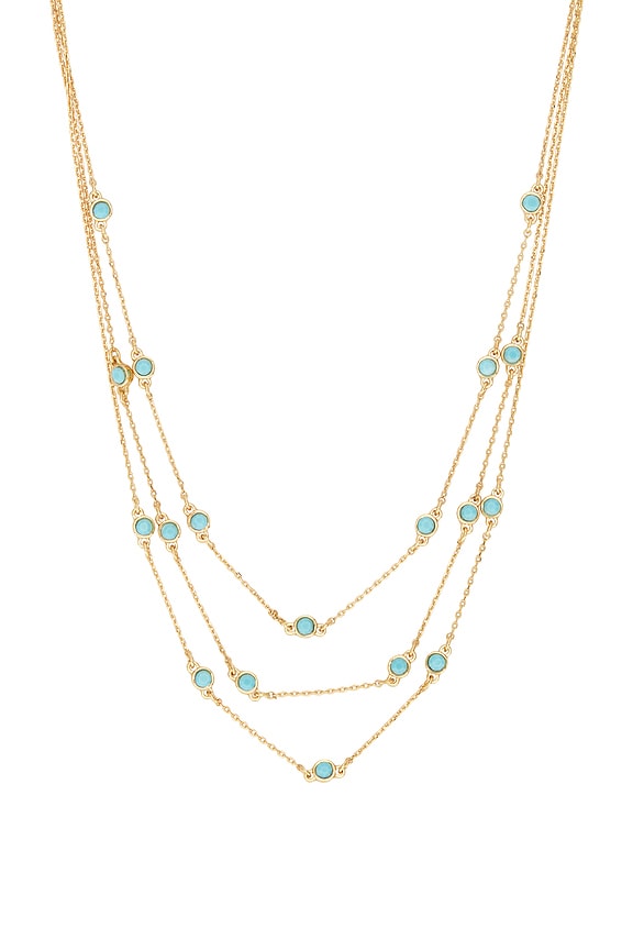 view 2 of 3 COLLAR SUPERPUESTO CRYSTAL DOT in Turquoise & Gold