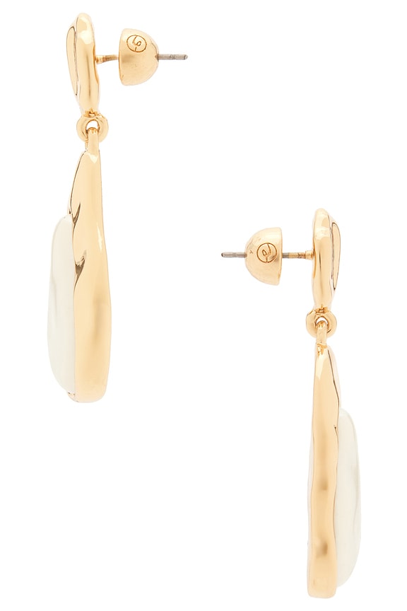 view 2 of 2 BOUCLES D'OREILLES PENDENTIF HIDDEN GEM in Resin Pearl & Gold