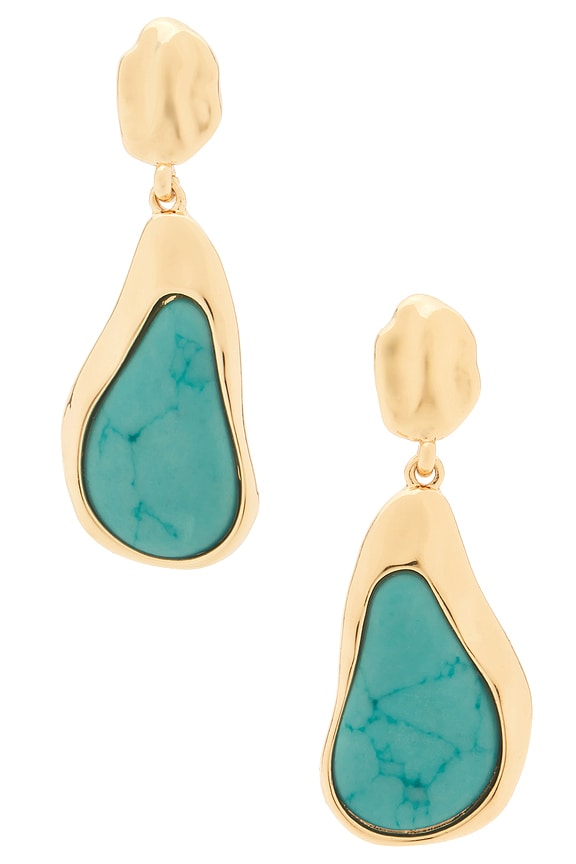 view 1 of 2 HIDDEN GEM ダングルイヤリング in Turquoise & Gold