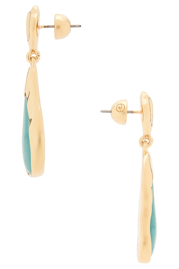 view 2 of 2 HIDDEN GEM ダングルイヤリング in Turquoise & Gold