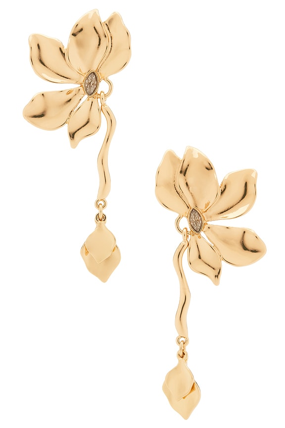 view 1 of 2 PENDIENTES VISTOSOS PETALS in Clear Crystal & Gold