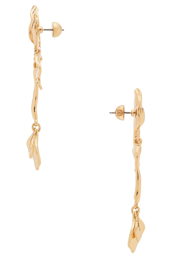 view 2 of 2 PENDIENTES VISTOSOS PETALS in Clear Crystal & Gold