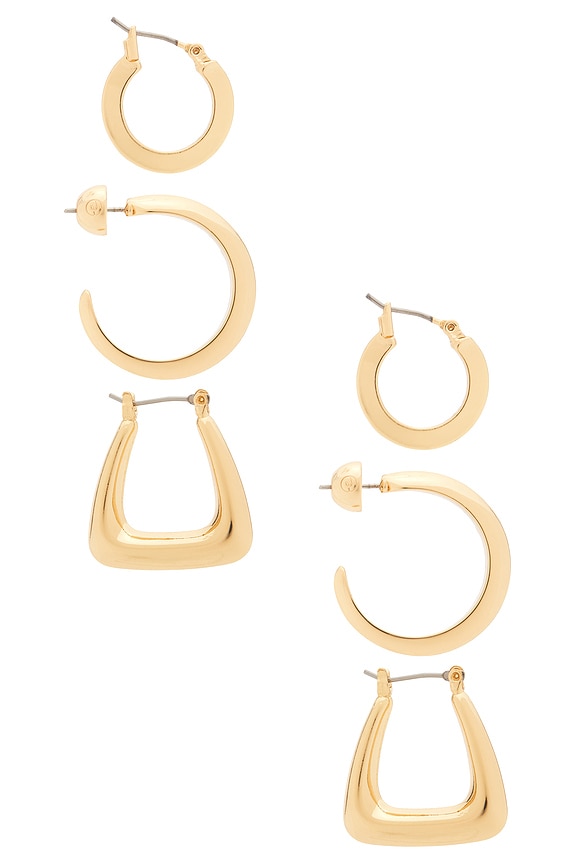 view 2 of 3 SET PENDIENTES MODERN SHAPES in Gold