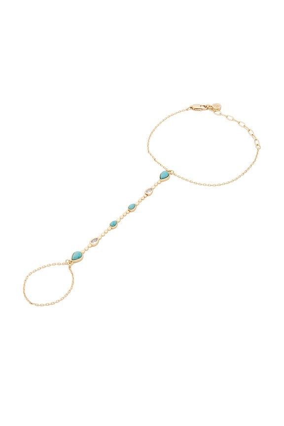 view 1 of 3 ESCLAVA DRIPPING CRYSTAL in Turquoise & Gold