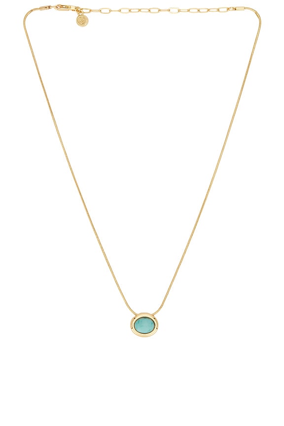 view 1 of 3 COLLAR COLGANTE DONUT CRYSTAL in Turquoise & Gold