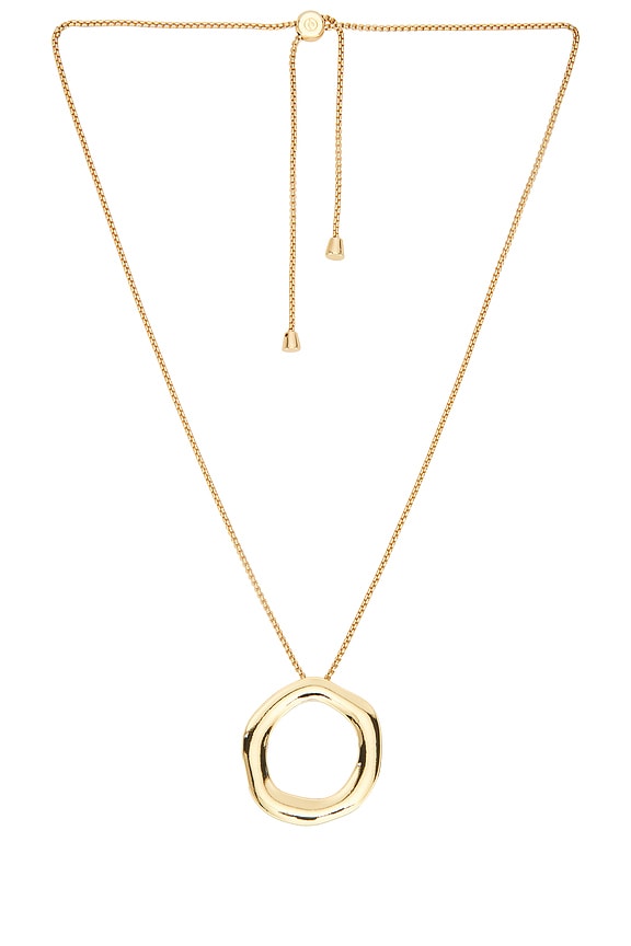 view 1 of 3 Open Circle Adjustable Chain Necklace in Gold