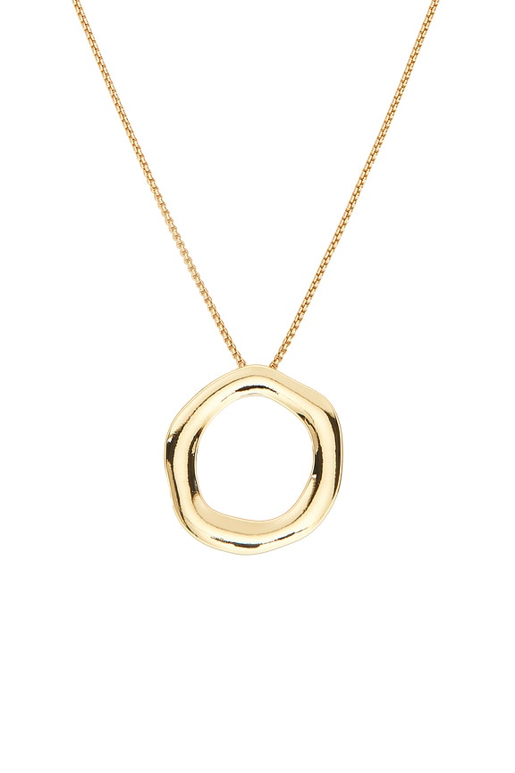 view 2 of 3 Open Circle Adjustable Chain Necklace in Gold