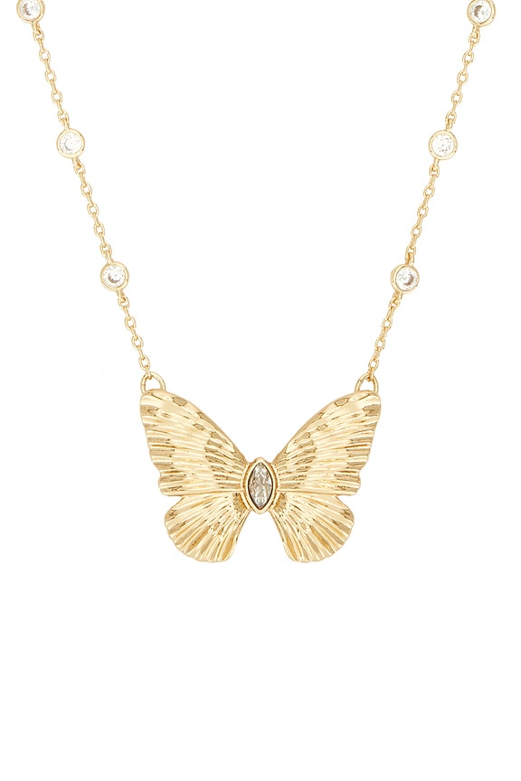view 2 of 3 COLLAR COLGANTE FLUTTERING GLOW in Clear Crystal & Gold