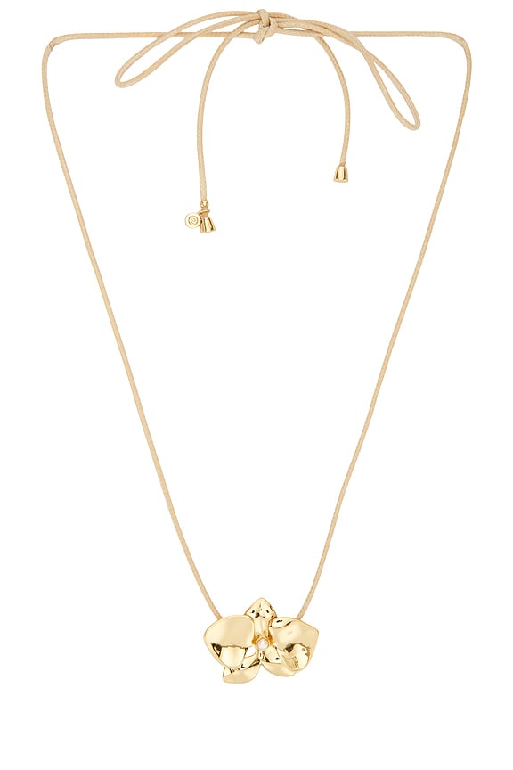 view 1 of 3 COLLAR COLGANTE NATURAL CORD FLOWER in Gold