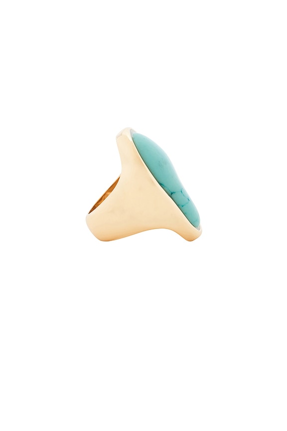 view 2 of 3 Hidden Gem Statement Ring in Turquoise & Gold