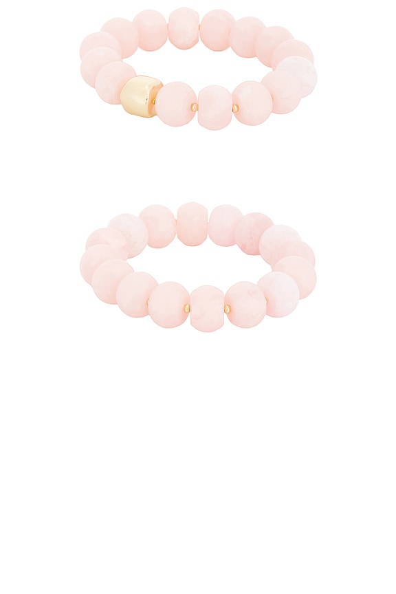 view 2 of 4 Power Bead Bracelet Stack in Rose