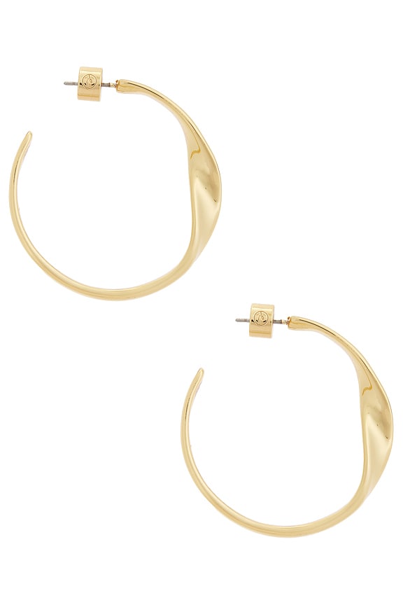 view 2 of 3 Heirloom Twist Medium Hoop Earrings in Gold