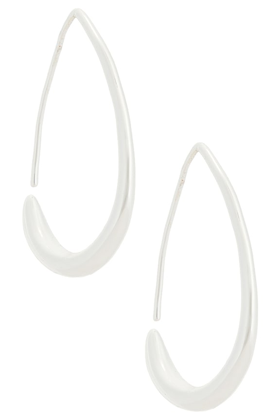 view 1 of 3 Simple Threader Hoop Earrings in Silver