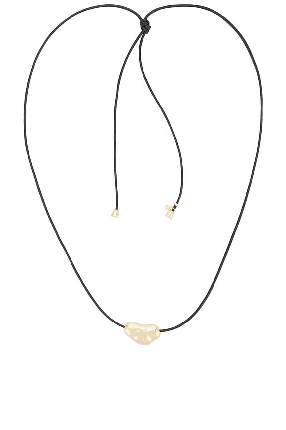 view 1 of 3 Wavy Metal Bolo Cord Necklace in Gold