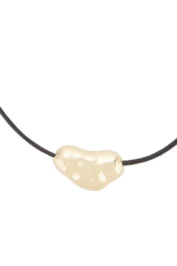 view 2 of 3 Wavy Metal Bolo Cord Necklace in Gold