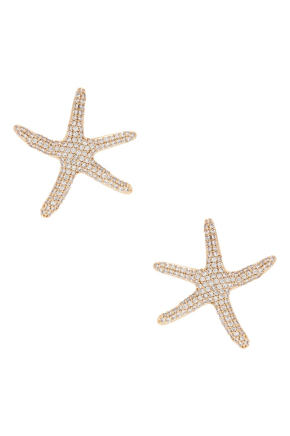 view 1 of 2 Pav? Starfish Earrings in Gold