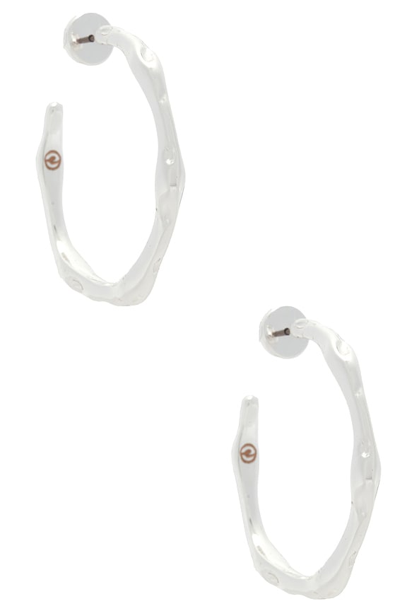 view 1 of 3 Classical Wave Hoops in Silver