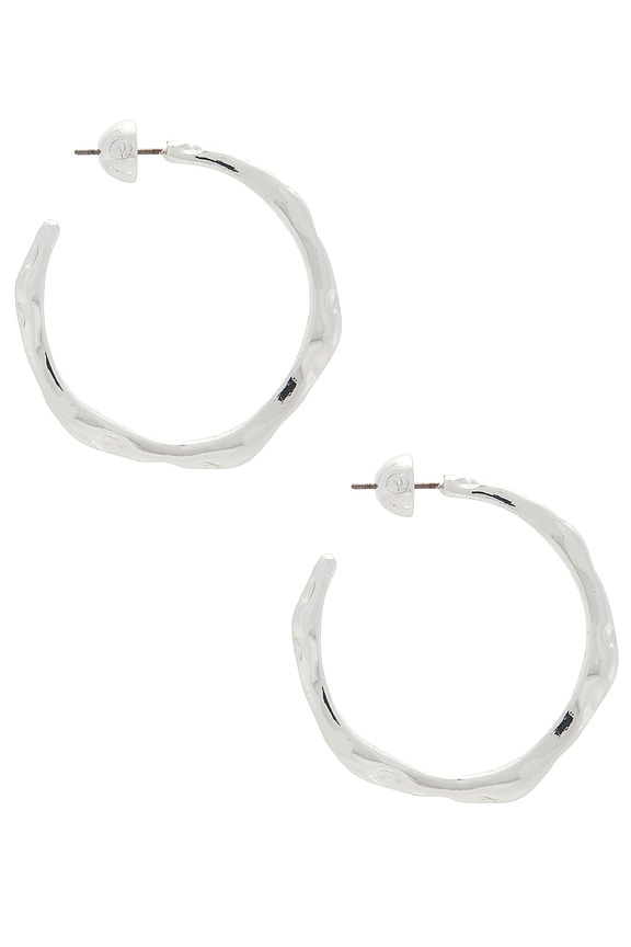 view 2 of 3 Classical Wave Hoops in Silver