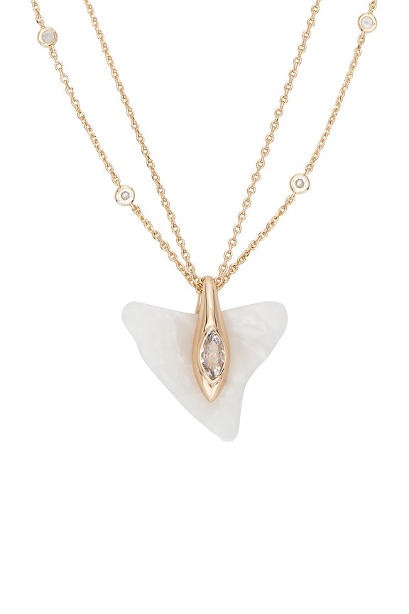view 2 of 2 Deep Ocean Shark Necklace in Gold