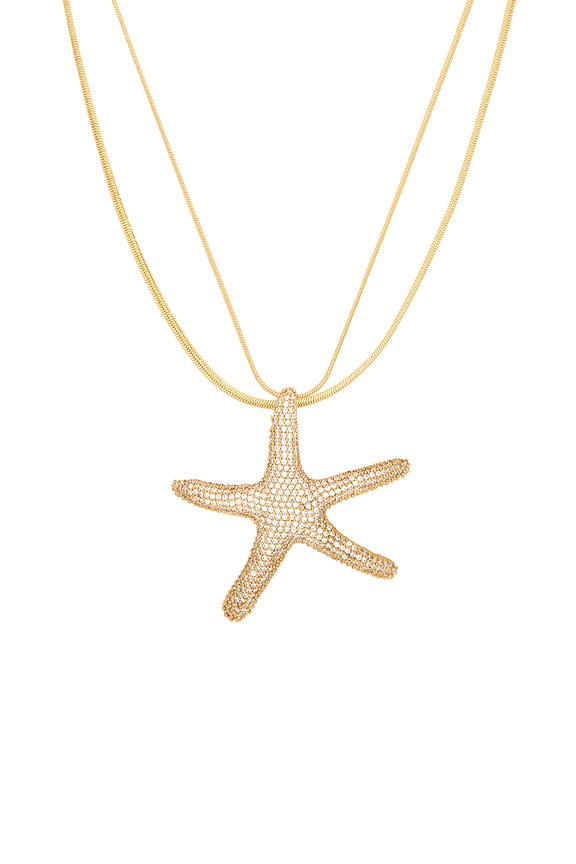 view 2 of 2 Pav? Starfish Necklace in Gold